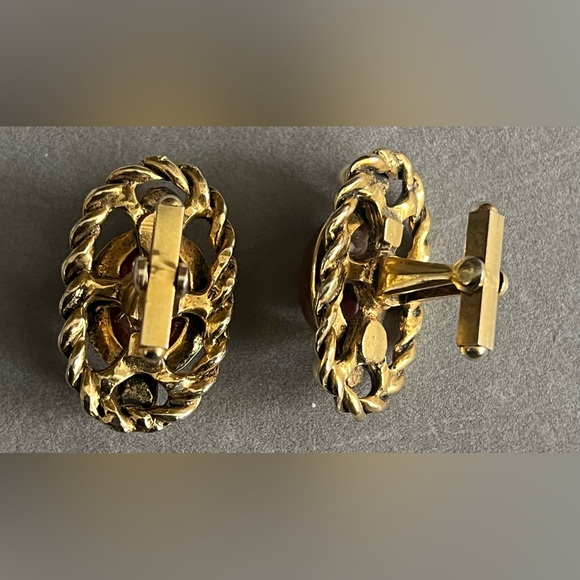 RARE art deco antique vintage cuff links Opal Pearl Gold - Picture 4 of 12